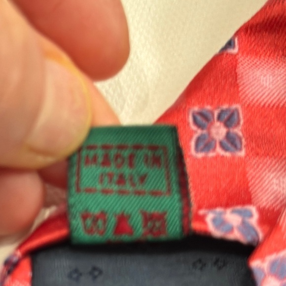 Andrew's Ties Red Geometric Patterned Men's Tie - Made in Italy - Picture 7 of 9